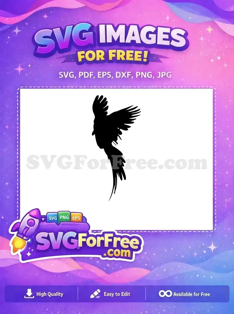 Free Flying Wings Free Parrot Silhouette Exotic Bird Free SVG 2