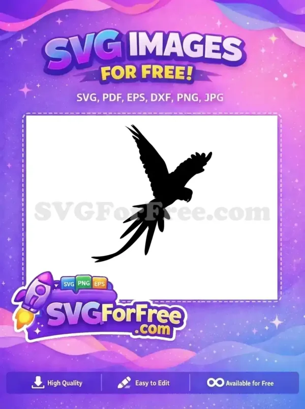 Free Flying Parrot Free Silhouette Detailed Black Free SVG Free Flying Parrot Free Silhouette Detailed Black Free SVG