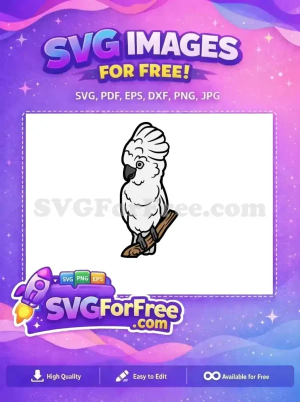 Free Cockatoo Silhouette Free Perched Branch Parrot Free SVG