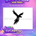 Free Flying Parrot Free Silhouette Art Dark Free SVG - Instant Download