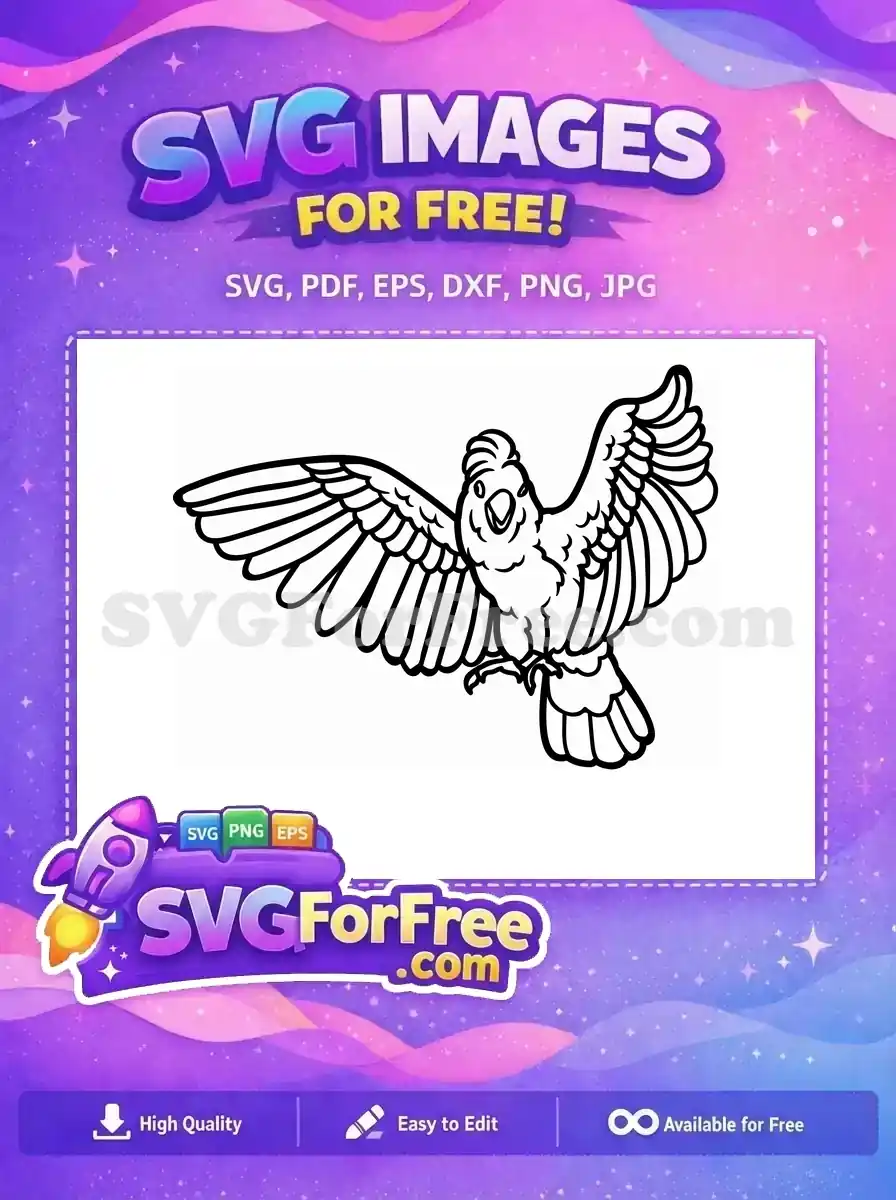 Free Detailed Parrot Free Tropical Bird Silhouette Free SVG 12