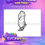 Free Cockatoo Silhouette Free Parrot Perched Branch Free SVG - Instant Download