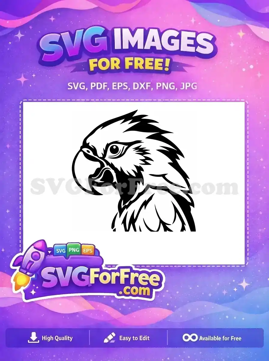 Free Detailed Parrot Free Silhouette Exotic Bird Free SVG 5