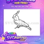 Free Crested Head Free Detailed Beak Parrot Free SVG - Instant Download