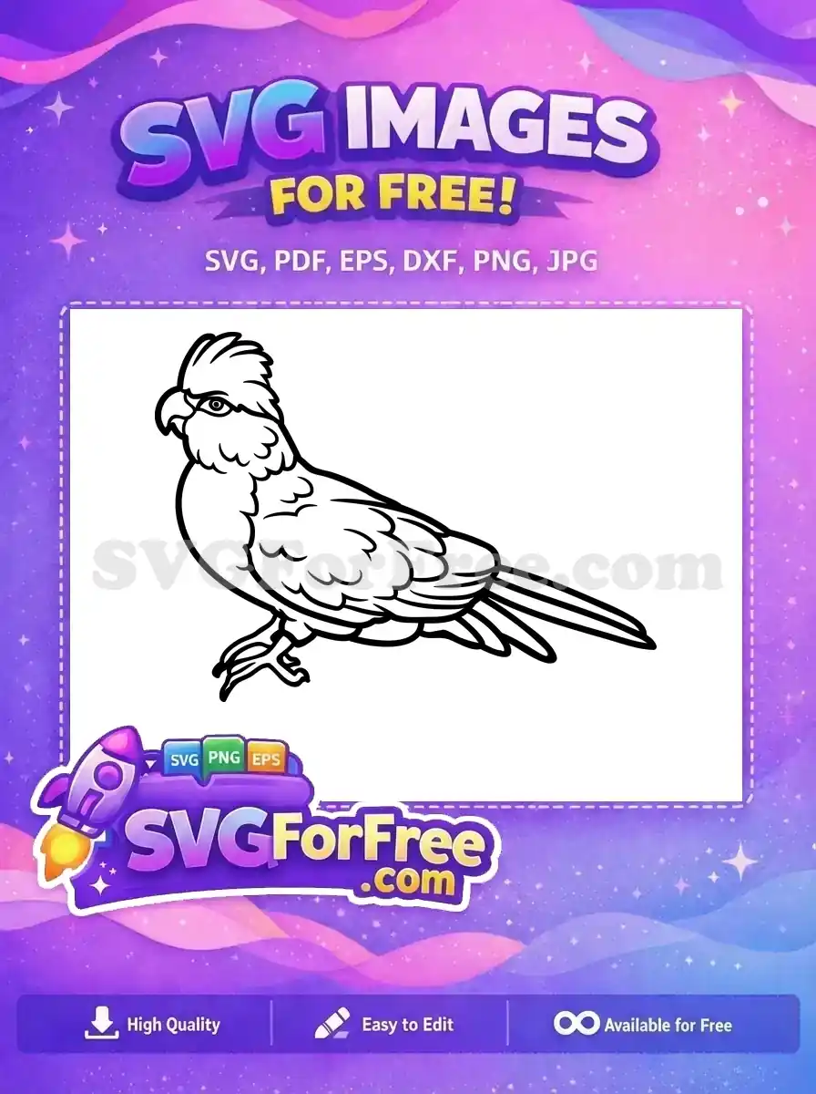 Free Cockatoo Parrot Free Crested Bird Detailed Free SVG