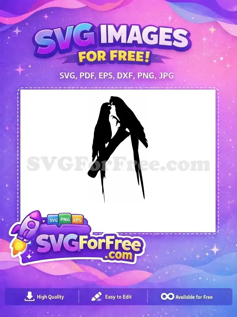 Free Exotic Bird Free Tropical Parrot Silhouette Free SVG