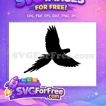 Free Parrot Silhouette Free Flying Wings Parrot Free SVG - Instant Download
