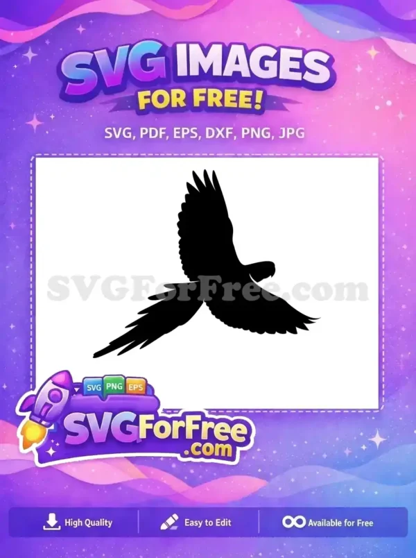 Free Parrot Silhouette Free Flying Wings Parrot Free SVG