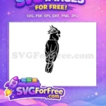 Free Detailed Crest Free Cockatoo Silhouette Parrot Free SVG - Instant Download