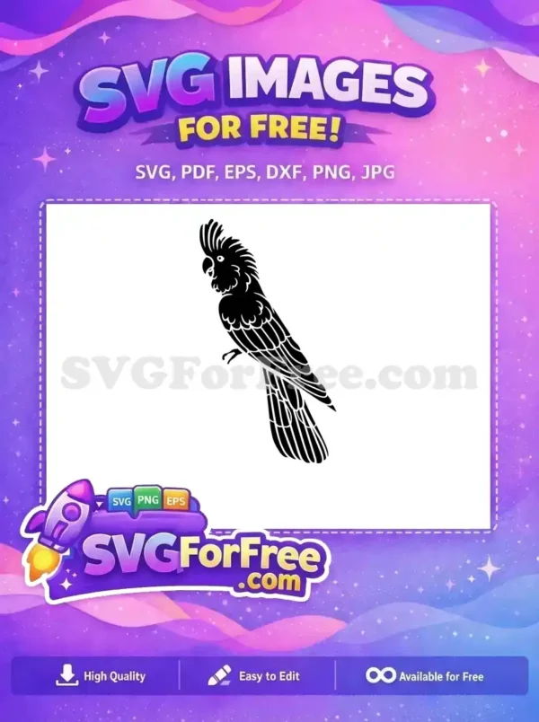 Free Cockatoo Crest Free Black Silhouette Parrot Free SVG