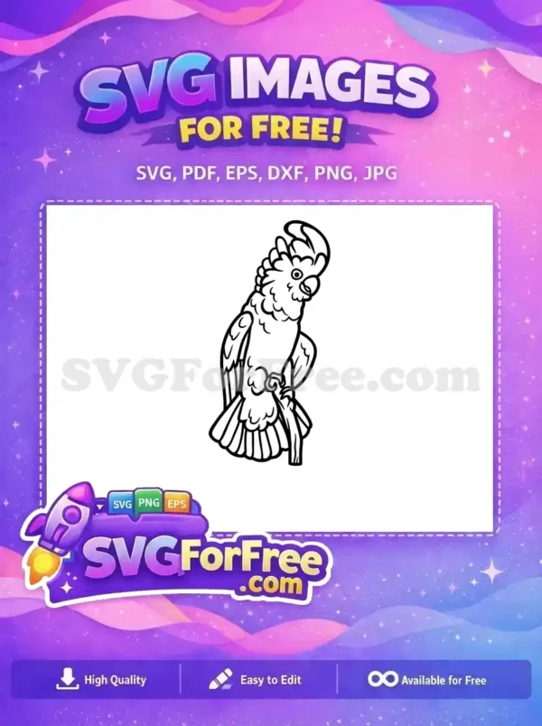 Free Cockatoo Silhouette Free Crested Parrot Black Free SVG