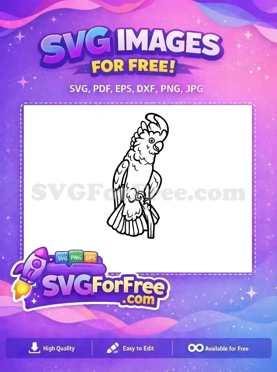 Free Cockatoo Silhouette Free Crested Parrot Black Free SVG