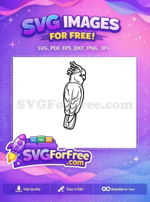 Free Crested Head Free Detailed Feathers Parrot Free SVG