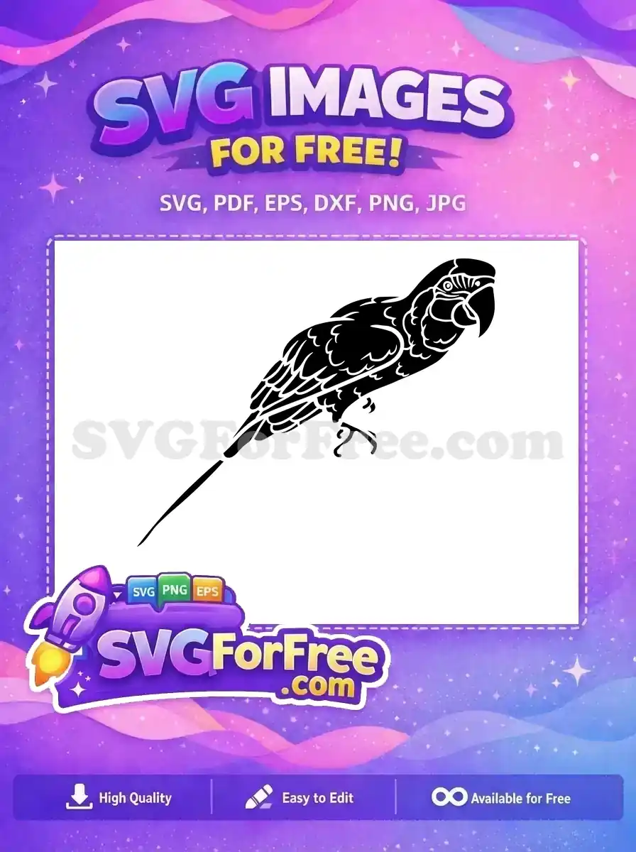 Free Detailed Macaw Free Parrot Silhouette Art Free SVG 1