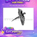 Free Detailed Wing Free Flying Parrot Silhouette Free SVG 1 - Instant Download