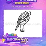 Free Detailed Parrot Free Perched Silhouette Free SVG - Instant Download