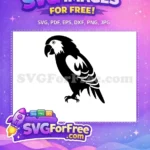 Free Black Parrot Silhouette Free Tropical Bird Art Free SVG 2 - Instant Download