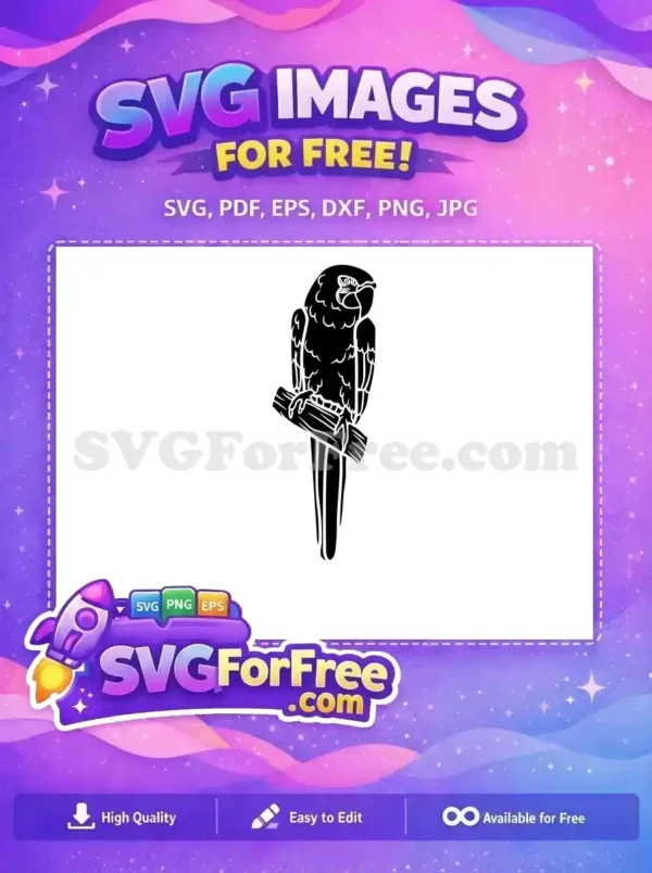 Free Detailed Parrot Free Silhouette Macaw Design Free SVG