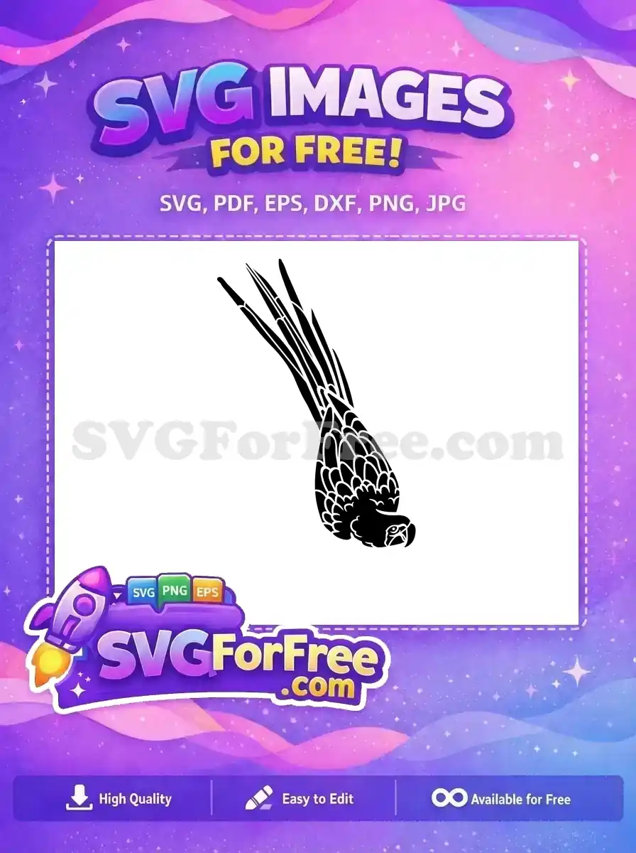 Free Detailed Plumage Free Exotic Bird Silhouette Free SVG