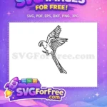 Free Detailed Wings Free Parrot Silhouette Flying Free SVG - Instant Download