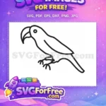 Free Simple Parrot Free Silhouette Tropical Bird Free SVG - Instant Download