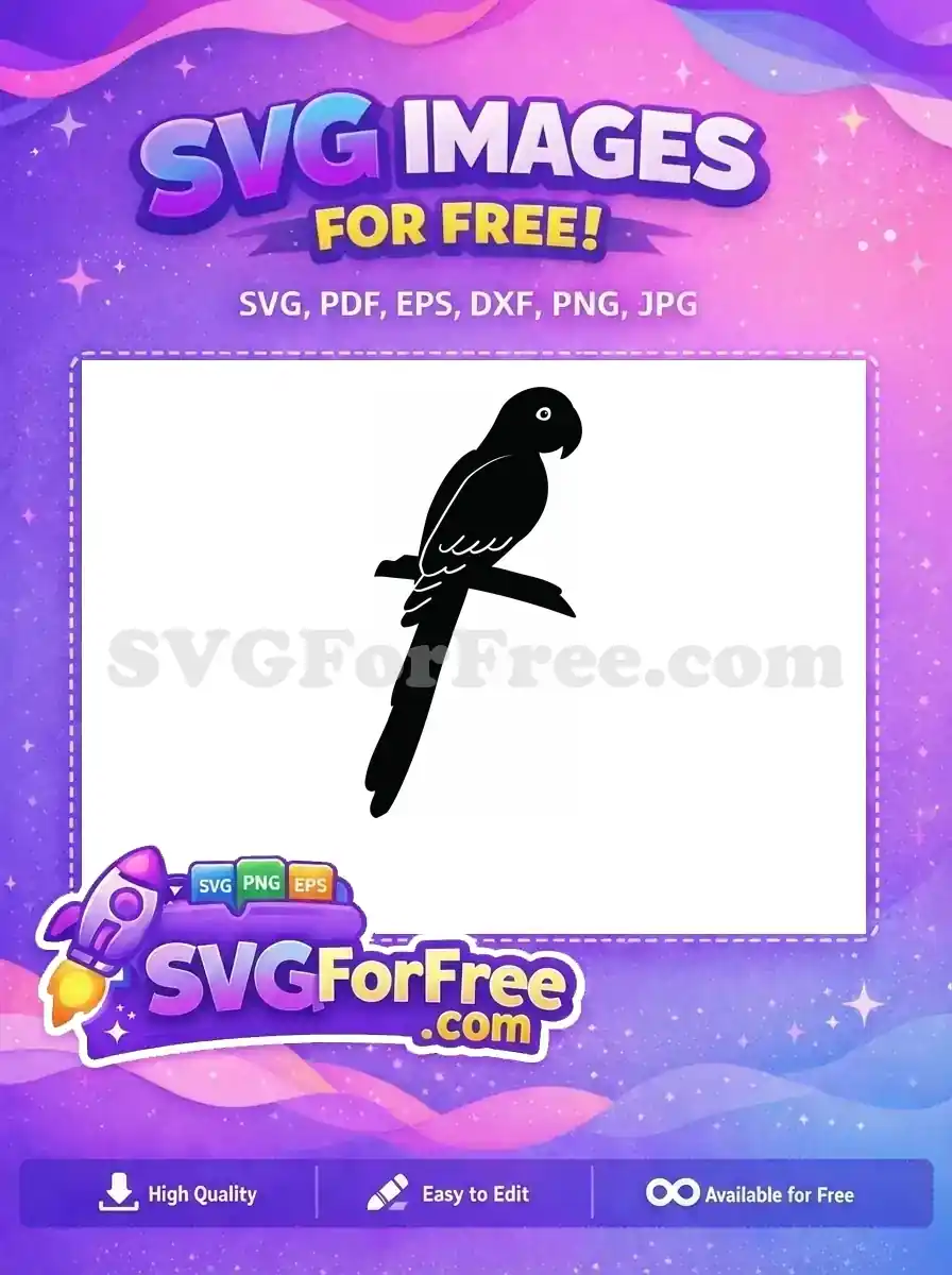 Free Perched Parrot Free Tropical Silhouette Parrot Free SVG