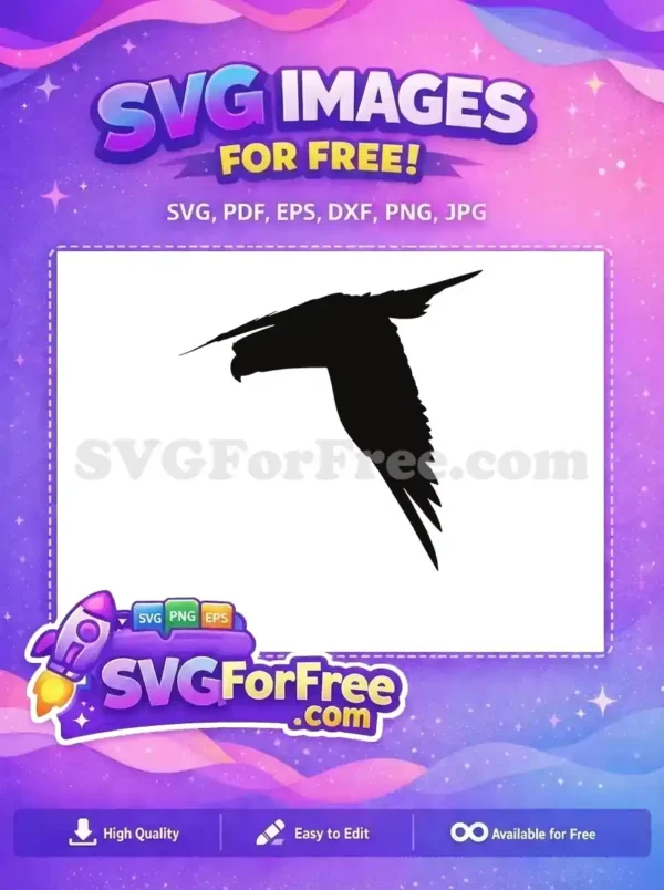 Free Flying Parrot Silhouette Free Exotic Bird Design Free SVG Free Flying Parrot Silhouette Free Exotic Bird Design Free SVG