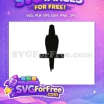 Free Perched Parrot Free Silhouette Exotic Bird Free SVG 1 - Instant Download
