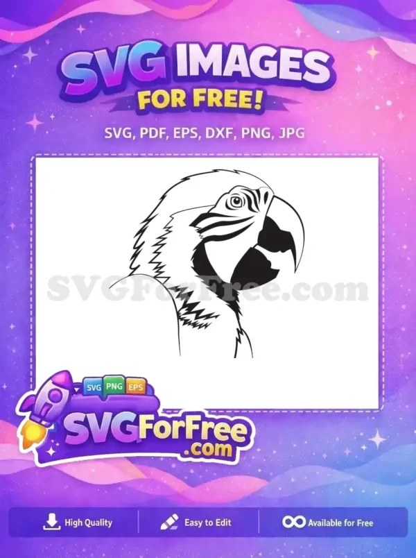 Free Detailed Macaw Free Parrot Silhouette Cutout Free SVG