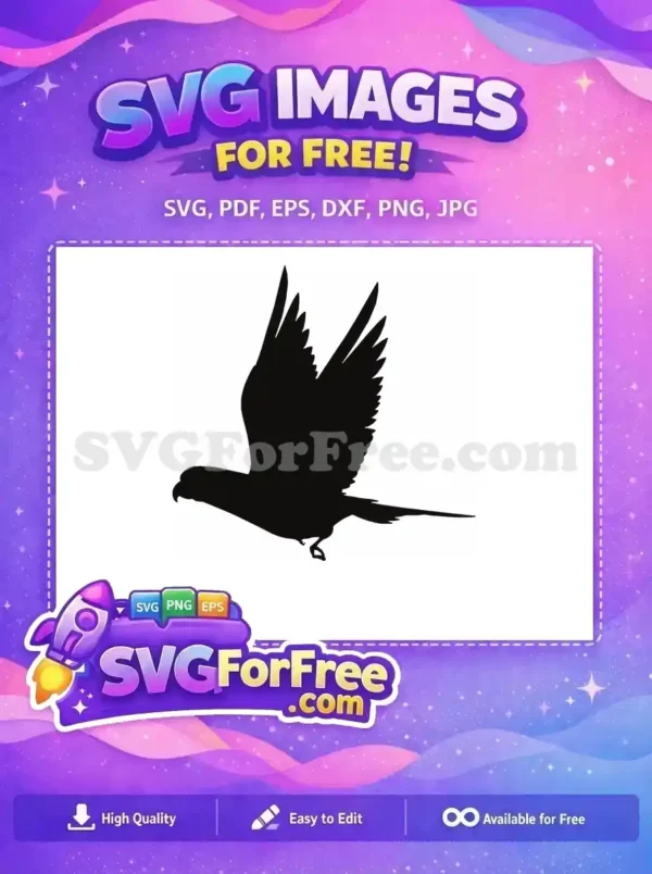 Free Flying Parrot Silhouette Free Bird Design Tropical Free SVG Free Flying Parrot Silhouette Free Bird Design Tropical Free SVG