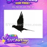 Free Flying Parrot Free Detailed Silhouette Parrot Free SVG - Instant Download