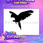 Free Detailed Wings Free Perched Parrot Silhouette Free SVG - Instant Download