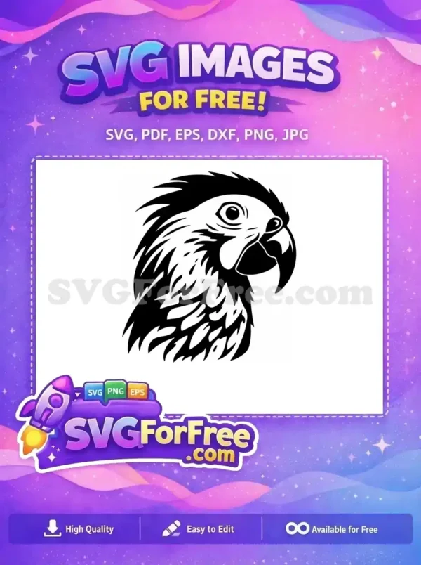Free Detailed Parrot Free Tropical Bird Silhouette Free SVG 19
