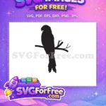 Free Perched Parrot Silhouette Free Tropical Branch Design Free SVG - Instant Download
