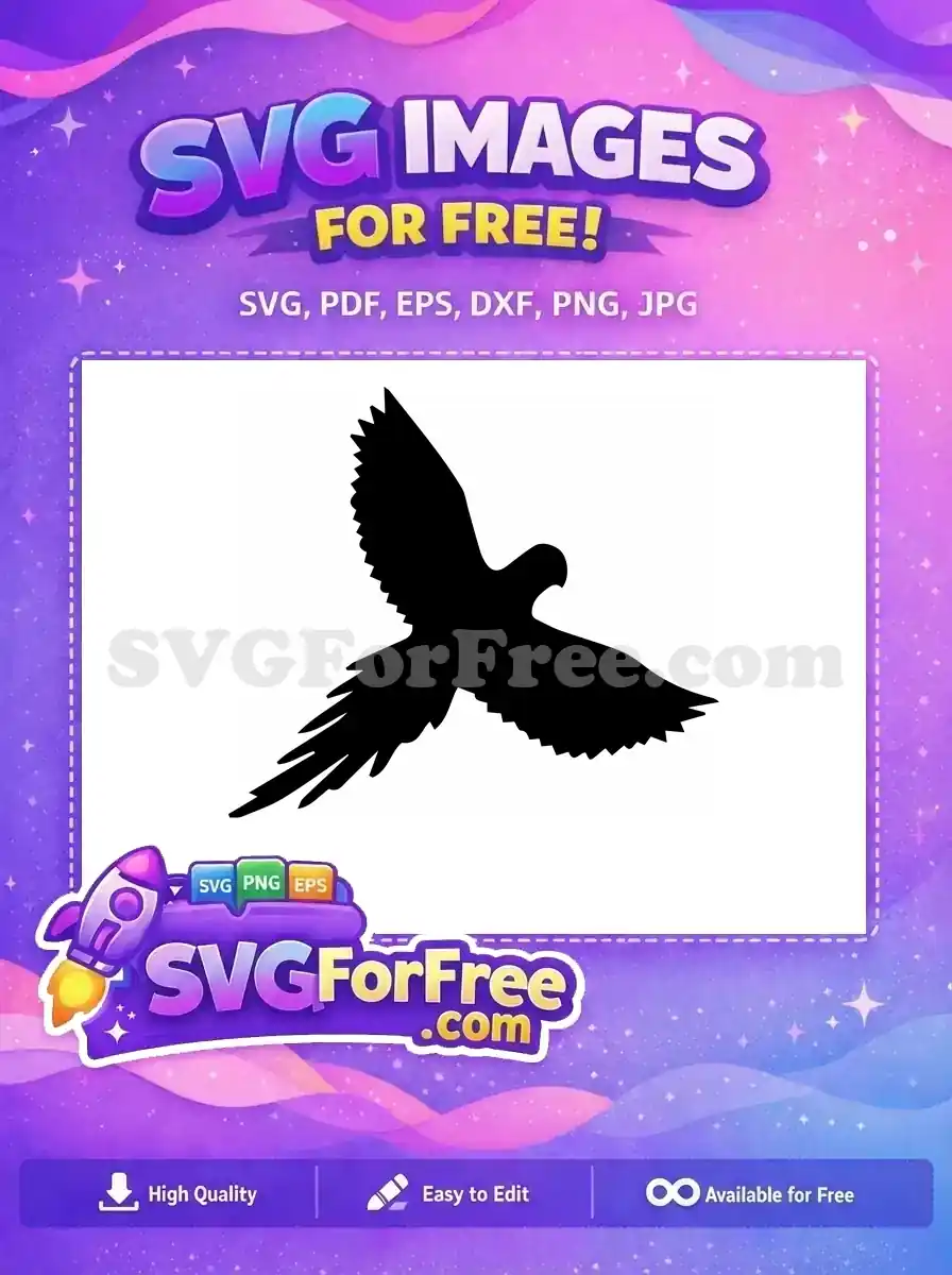 Free Tropical Bird Free Parrot Silhouette Design Free SVG 7