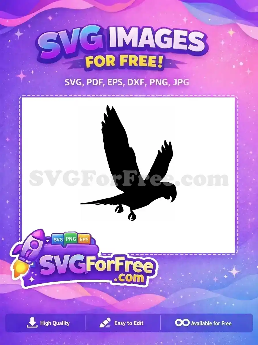 Free Tropical Parrot Free Exotic Bird Silhouette Free SVG 11