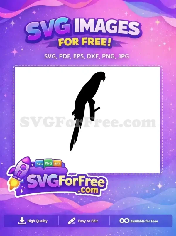 Free Perched Parrot Free Silhouette Tropical Bird Free SVG 2