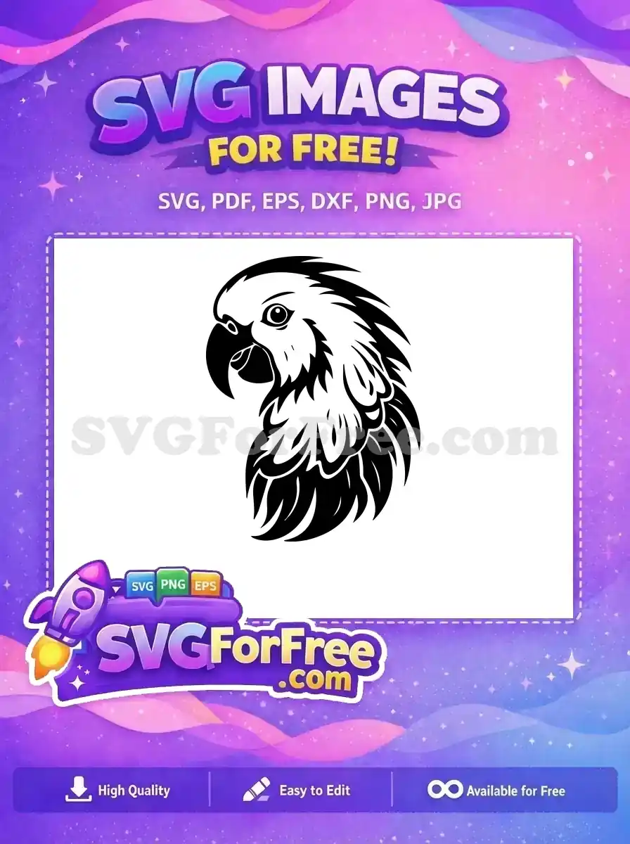Free Exotic Macaw Free Parrot Silhouette Head Free SVG