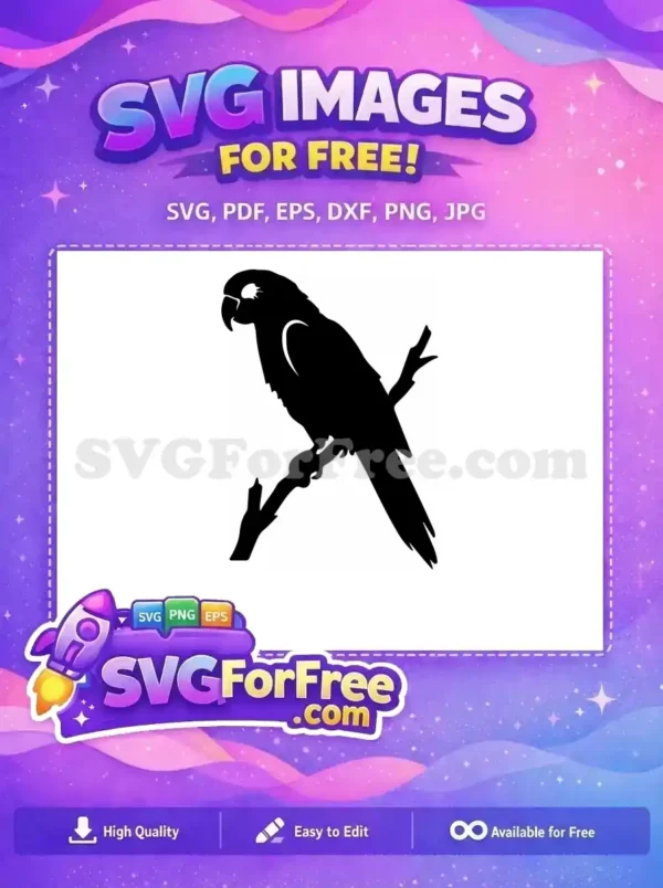 Free Tropical Parrot Free Bird Silhouette Animal Free SVG 3