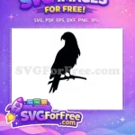 Free Bird Silhouette Free Parrot Branch Animal Free SVG - Instant Download