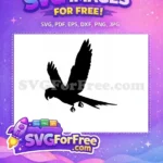 Free Tropical Parrot Free Bird Pet Silhouette Free SVG - Instant Download