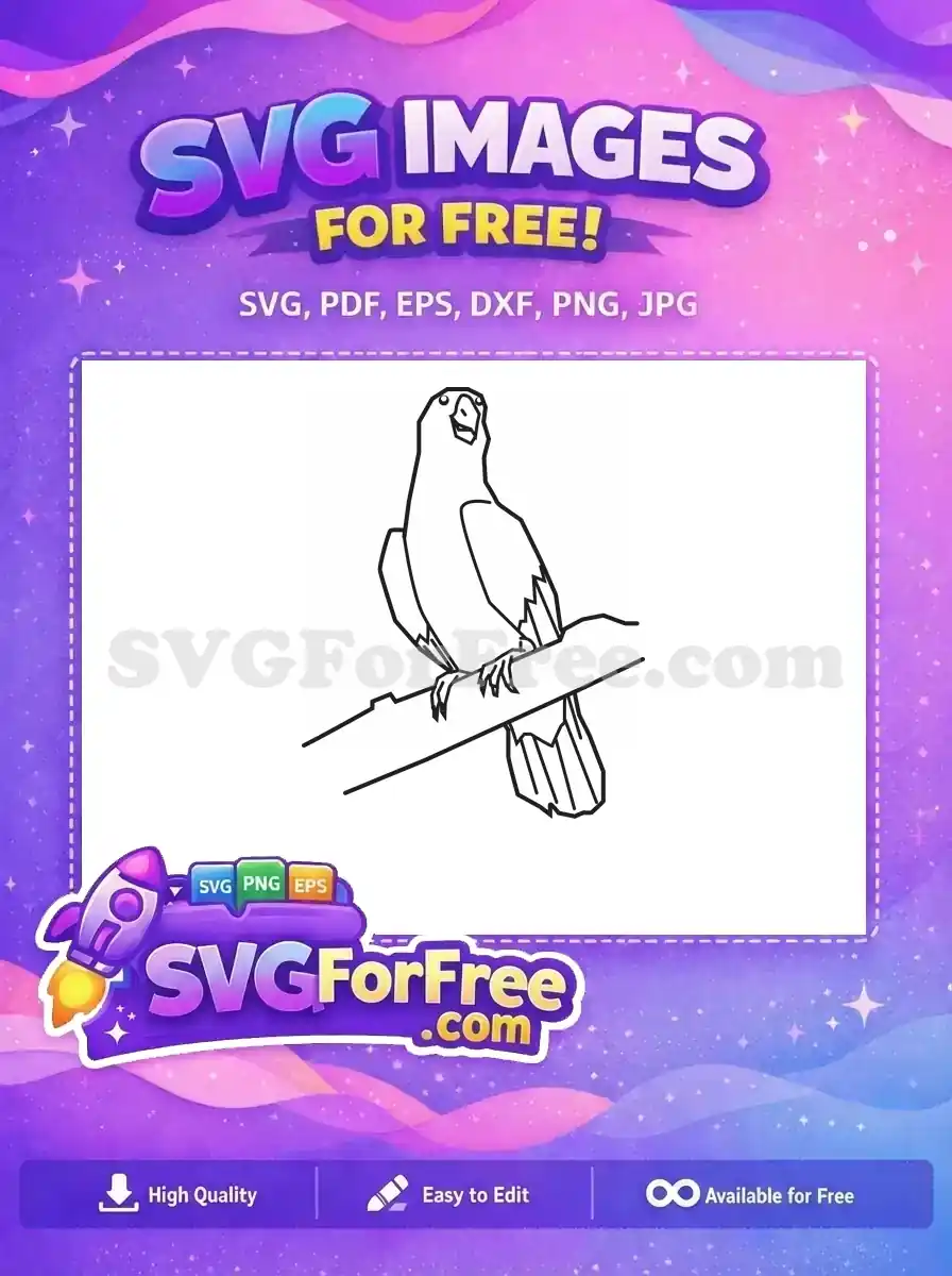 Free Detailed Parrot Free Silhouette Perched Design Free SVG