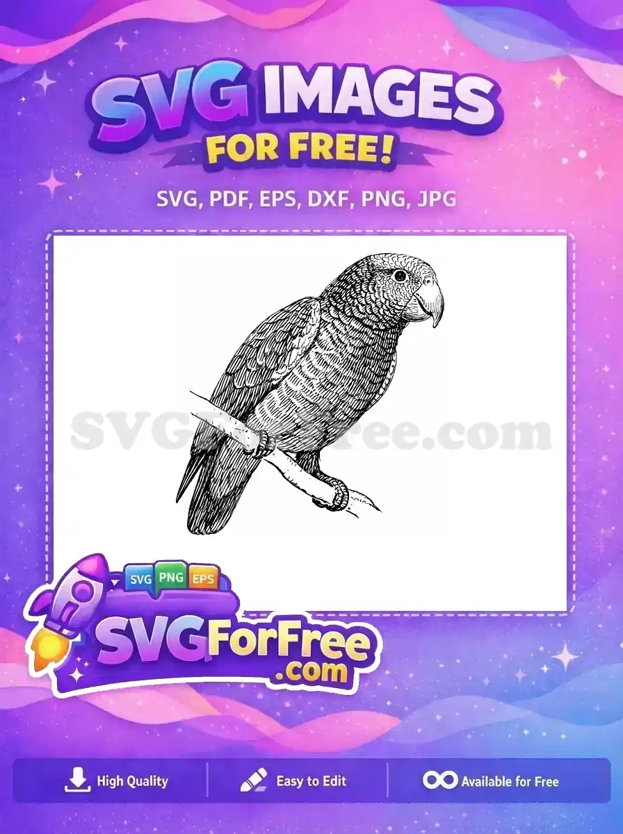 Free Detailed Parrot Free Silhouette Design Tropical Free SVG