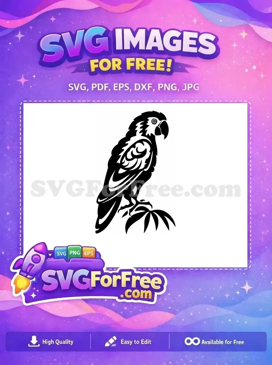 Free Exotic Parrot Free Tropical Bird Silhouette Free SVG 2
