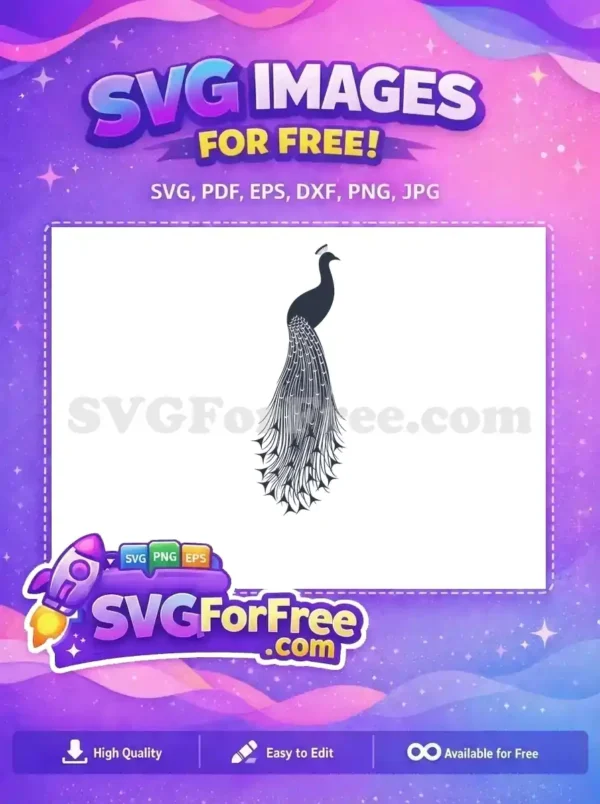 Free Detailed Tail Free Feather Design Peacock Free SVG