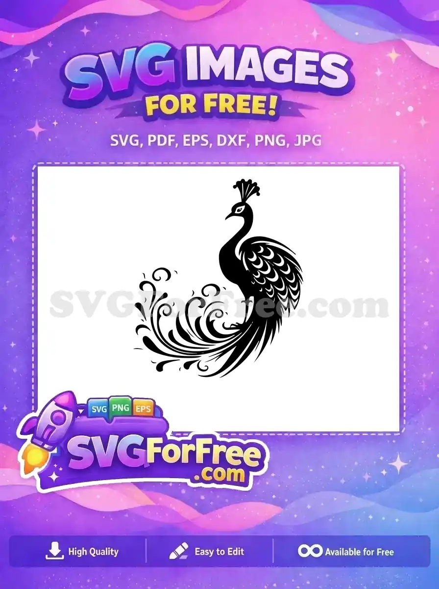 Free Elegant Crest Free Ornate Tail Peacock Free SVG