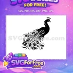 Free Black Peacock Free Silhouette Detailed Bird Free SVG 1 - Instant Download