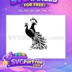 Free Detailed Plumage Free Ornate Crest Peacock Free SVG - Instant Download
