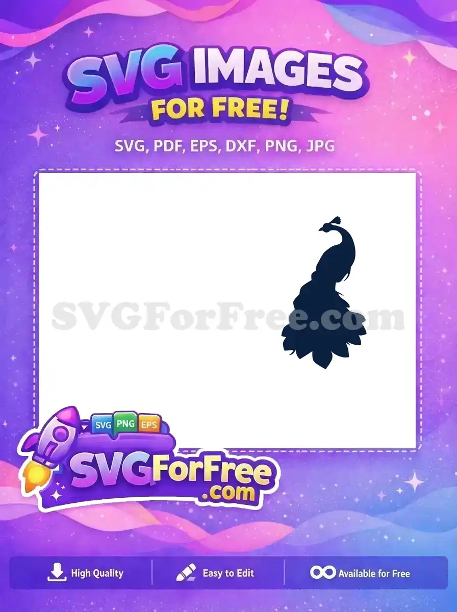 Free Navy Detailed Tail Free Peacock Silhouette Free SVG