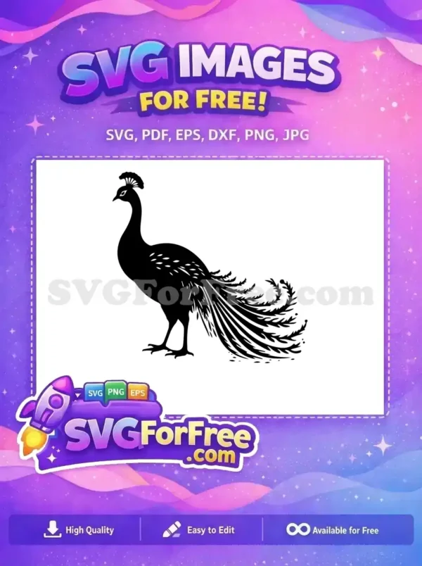 Free Detailed Tail Feathers Free Elegant Crest Peacock Free SVG 1